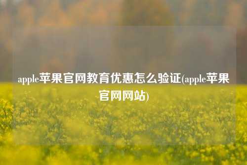 apple苹果官网教育优惠怎么验证(apple苹果官网网站)
